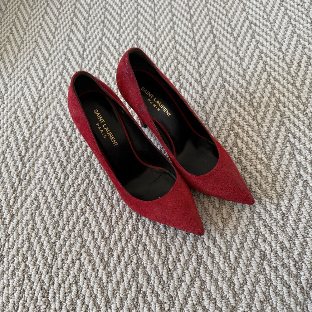 Saint Laurent Red Women's Heels - Picture 6 of 7